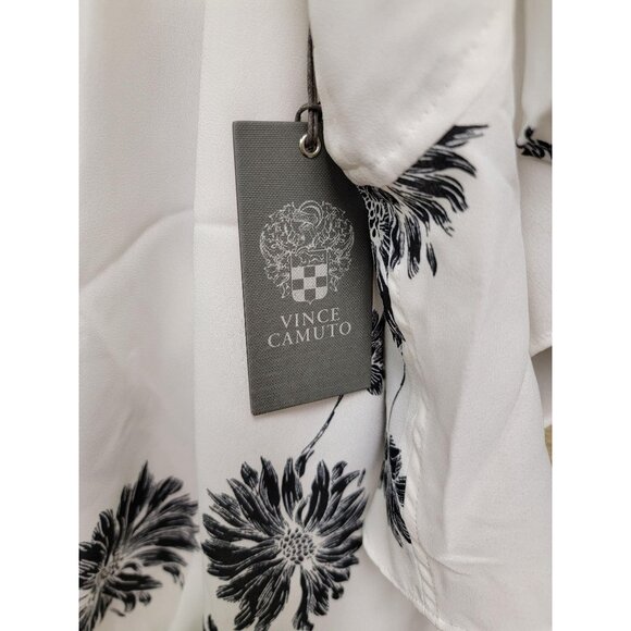 VINCE CAMUTO FLORAL BLOUSE COLOR: PEARL IVORY M - Picture 3 of 4